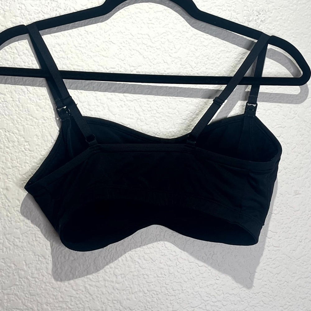 Motherhood Nursing Bra Womens Small Black Stretch Wireless Adjustable Straps